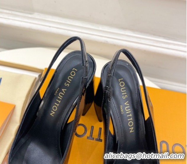 Best Product Louis Vuitton Swing Slingback Pump 9cm in Patent Leather Black 2025 1AGTY9