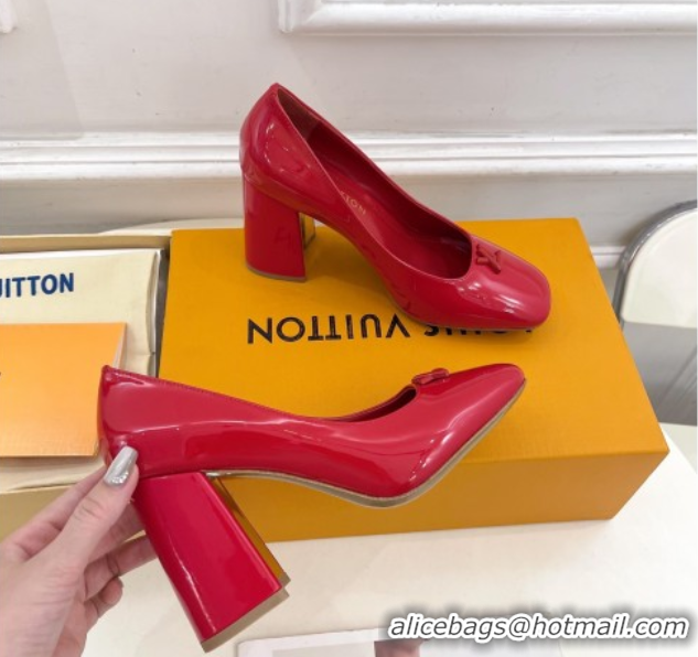 Charming Louis Vuitton Swing Pumps 9cm in Patent Leather Red 2025 1AGTY9