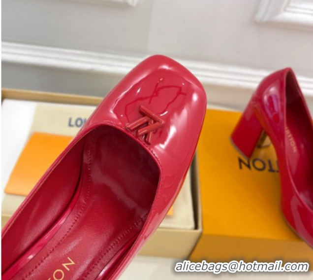 Charming Louis Vuitton Swing Pumps 9cm in Patent Leather Red 2025 1AGTY9