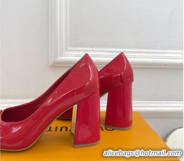Charming Louis Vuitton Swing Pumps 9cm in Patent Leather Red 2025 1AGTY9