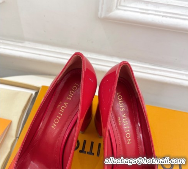 Charming Louis Vuitton Swing Pumps 9cm in Patent Leather Red 2025 1AGTY9