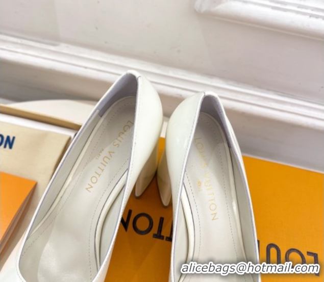 Trendy Design Louis Vuitton Swing Pumps 9cm in Patent Leather White 2025 1AGTY9