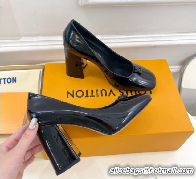 Discount Louis Vuitton Swing Pumps 9cm in Patent Leather Black 2025 1AGTY9