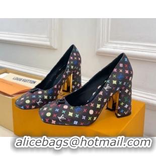 Top Design Louis Vuitton LV x TM Swing Pumps 9cm in Multicolor Monogram Canvas Black 2025 1AGTY9 0422169