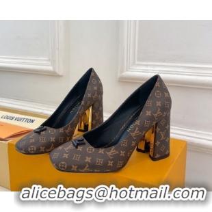 Unique Style Louis Vuitton Swing Pumps 9cm in Monogram Canvas Brown 2025 1AGTY9 0422170