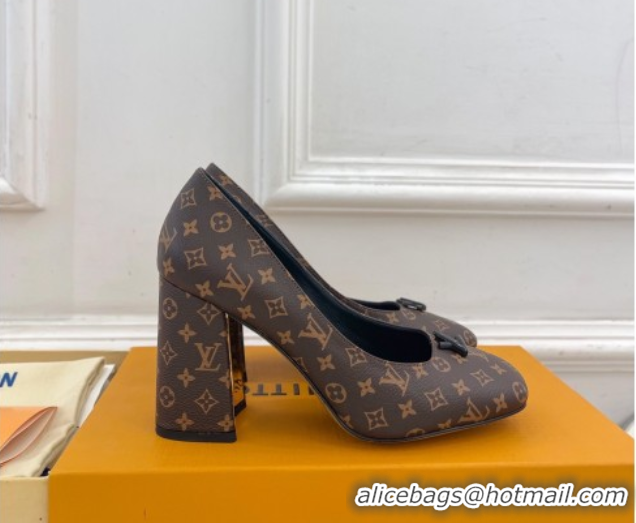 Unique Style Louis Vuitton Swing Pumps 9cm in Monogram Canvas Brown 2025 1AGTY9 0422170