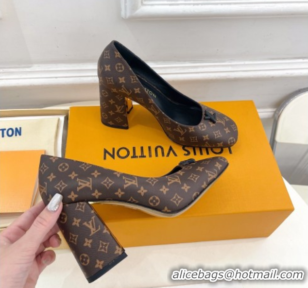 Unique Style Louis Vuitton Swing Pumps 9cm in Monogram Canvas Brown 2025 1AGTY9 0422170