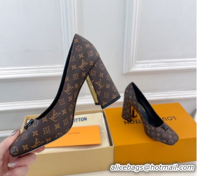 Unique Style Louis Vuitton Swing Pumps 9cm in Monogram Canvas Brown 2025 1AGTY9 0422170