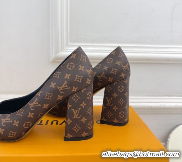 Unique Style Louis Vuitton Swing Pumps 9cm in Monogram Canvas Brown 2025 1AGTY9 0422170