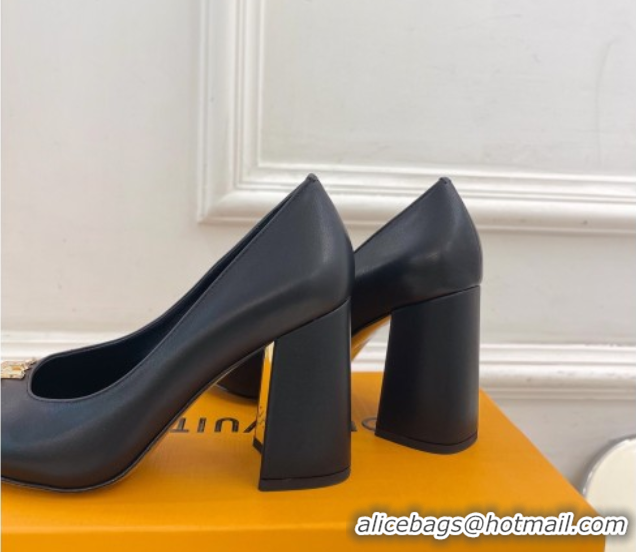 Sophisticated Louis Vuitton Swing Pumps 9cm in Calf Leather Black 2025 1AGTY9 0422171