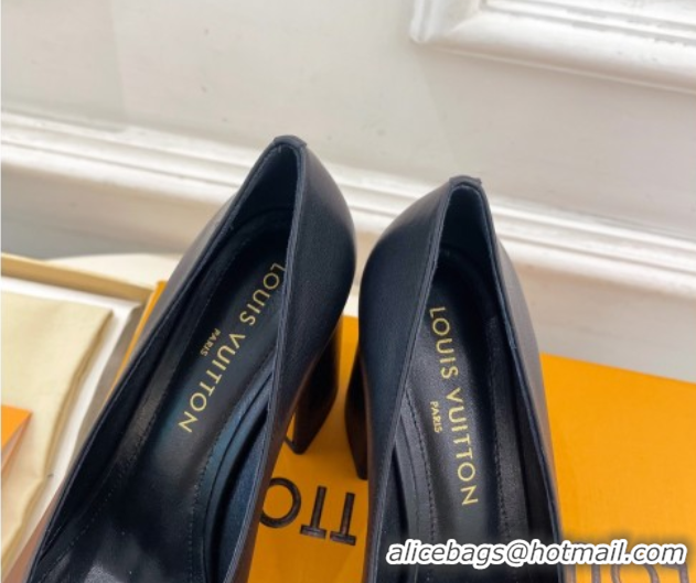 Sophisticated Louis Vuitton Swing Pumps 9cm in Calf Leather Black 2025 1AGTY9 0422171