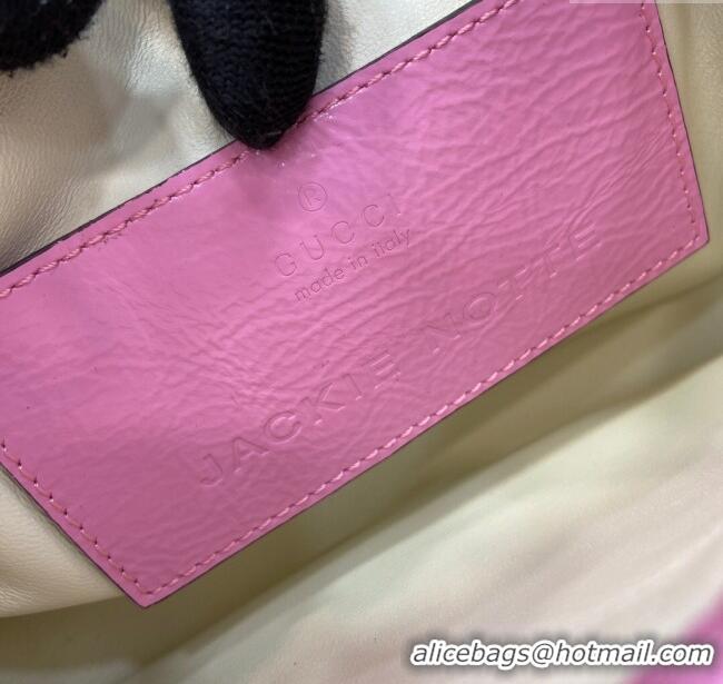 Top Grade Gucci Jackie Notte Mini Bag in Crinkled Patent Leather ‎782889 Pink 2024