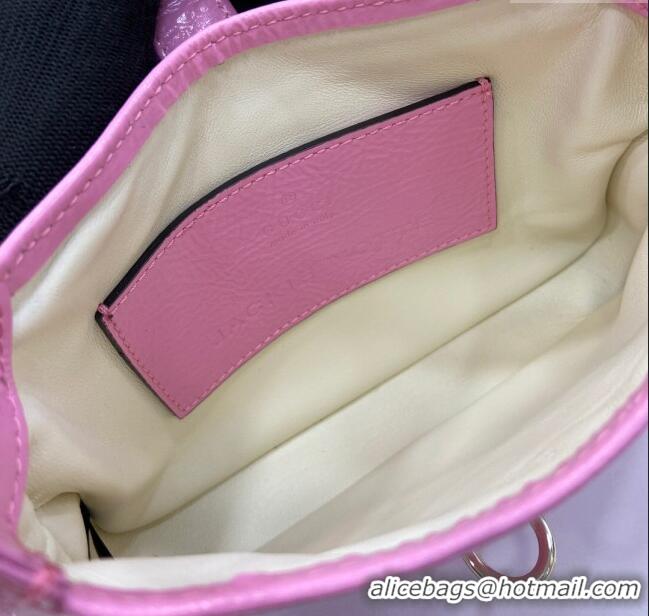 Top Grade Gucci Jackie Notte Mini Bag in Crinkled Patent Leather ‎782889 Pink 2024