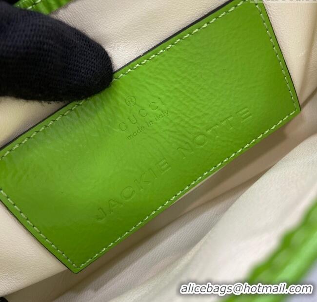 Buy Fashionable Gucci Jackie Notte Mini Bag in Crinkled Patent Leather ‎782889 Green 2024