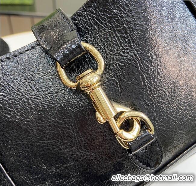 Trendy Design Gucci Jackie Notte Mini Bag in Crinkled Patent Leather ‎782889 Black 2024