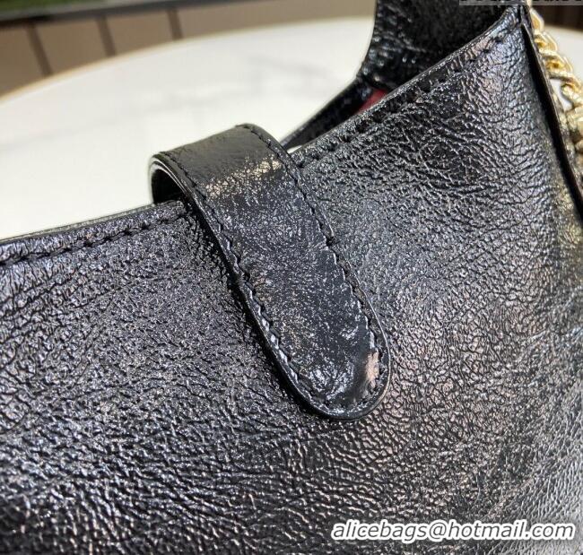 Trendy Design Gucci Jackie Notte Mini Bag in Crinkled Patent Leather ‎782889 Black 2024