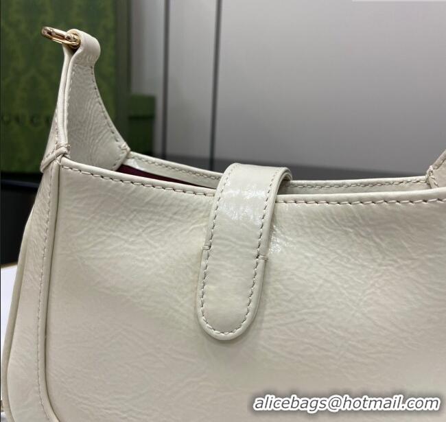 Market Sells Gucci Jackie Notte Mini Bag in Crinkled Patent Leather ‎782889 Ivory 2024