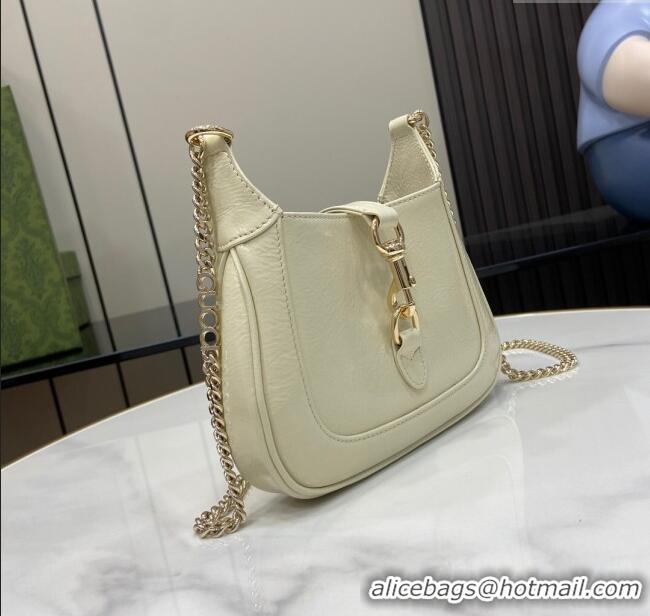 Market Sells Gucci Jackie Notte Mini Bag in Crinkled Patent Leather ‎782889 Ivory 2024