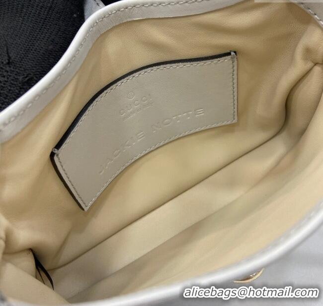 Market Sells Gucci Jackie Notte Mini Bag in Smooth Leather ‎782889 Grey 2024