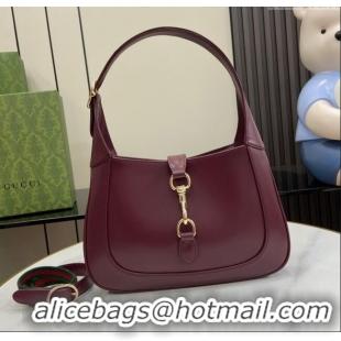Luxury Cheap Gucci Jackie Small Shoulder Bag in Smooth Leather 782849 Burgundy 2024