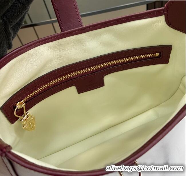 Luxury Cheap Gucci Jackie Small Shoulder Bag in Smooth Leather 782849 Burgundy 2024