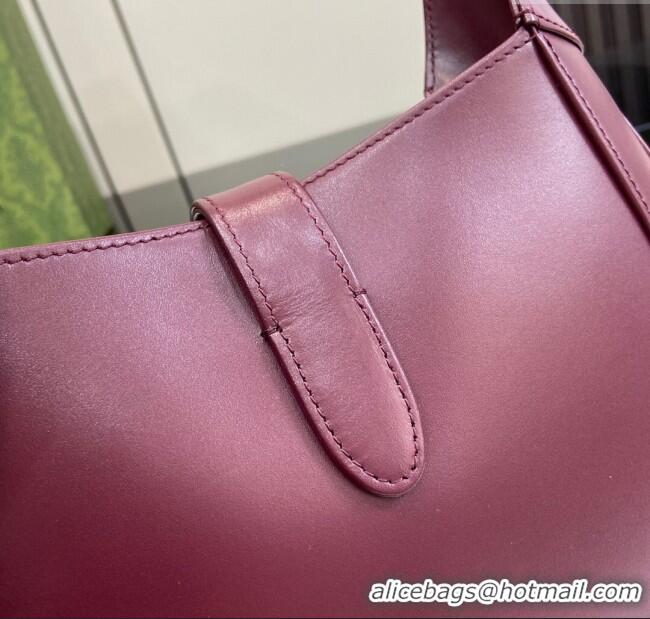 Luxury Cheap Gucci Jackie Small Shoulder Bag in Smooth Leather 782849 Burgundy 2024