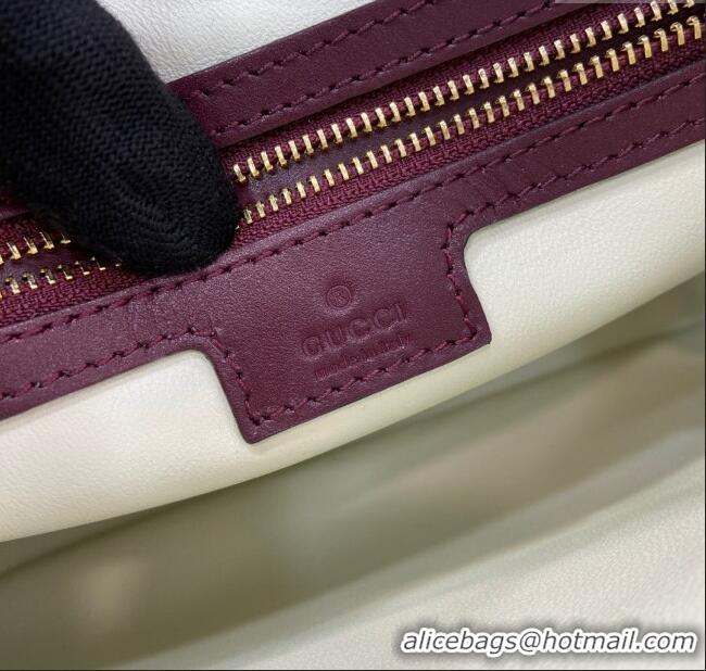 Luxury Cheap Gucci Jackie Small Shoulder Bag in Smooth Leather 782849 Burgundy 2024