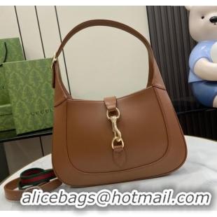 Top Design Gucci Jackie Small Shoulder Bag in Smooth Leather 782849 Brown 2024