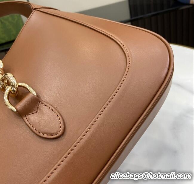 Top Design Gucci Jackie Small Shoulder Bag in Smooth Leather 782849 Brown 2024