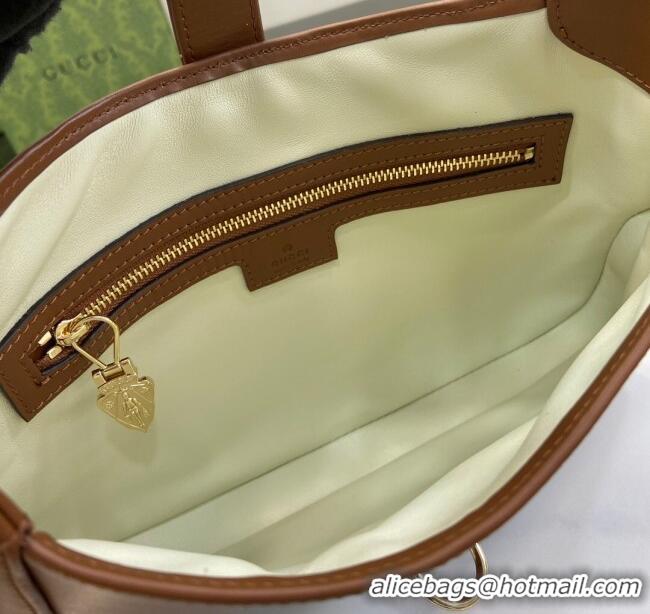 Top Design Gucci Jackie Small Shoulder Bag in Smooth Leather 782849 Brown 2024