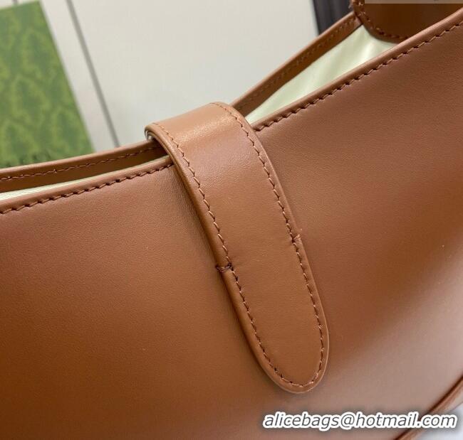 Top Design Gucci Jackie Small Shoulder Bag in Smooth Leather 782849 Brown 2024