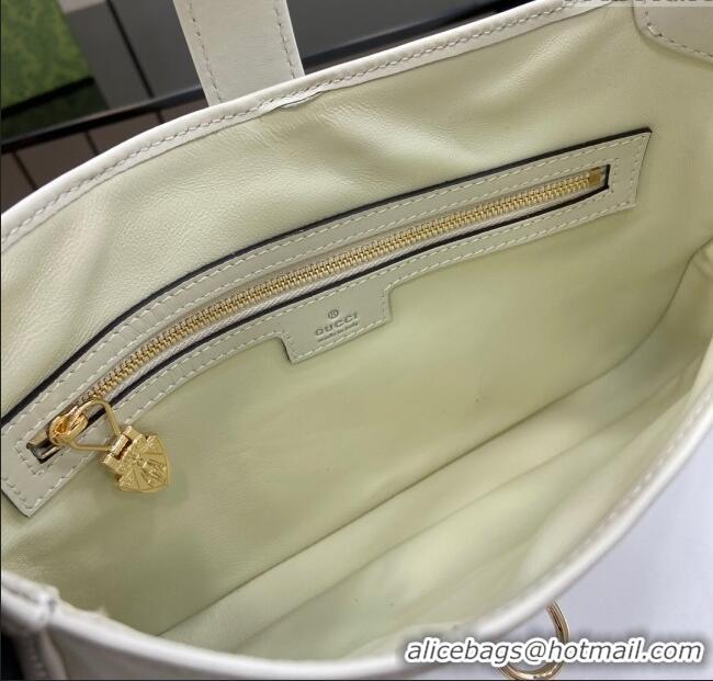 New Cheap Gucci Jackie Small Shoulder Bag in Smooth Leather 782849 Ivory 2024