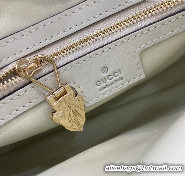 New Cheap Gucci Jackie Small Shoulder Bag in Smooth Leather 782849 Ivory 2024