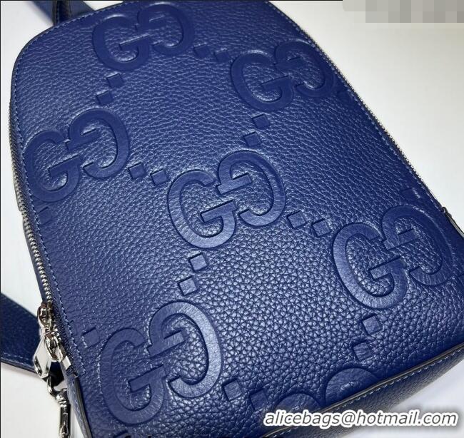 Affordable Price Gucci Mens Jumbo GG Leather Crossbody Bag 766937 Blue 2024