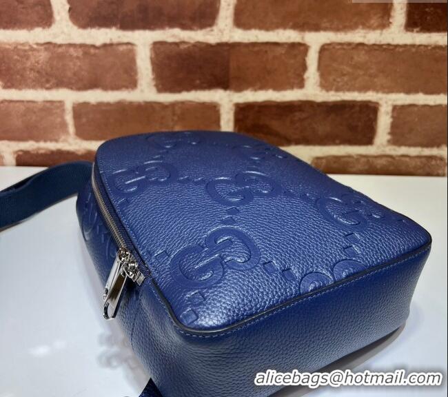 Affordable Price Gucci Mens Jumbo GG Leather Crossbody Bag 766937 Blue 2024