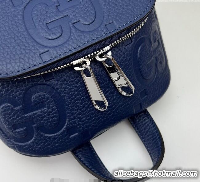 Affordable Price Gucci Mens Jumbo GG Leather Crossbody Bag 766937 Blue 2024