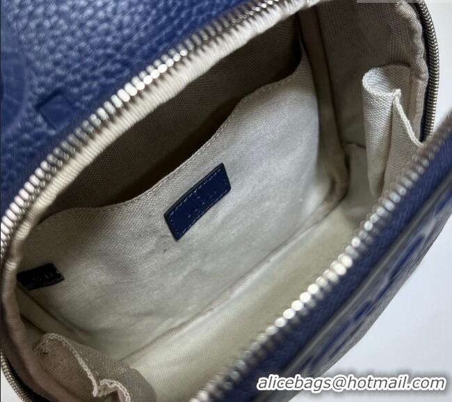 Affordable Price Gucci Mens Jumbo GG Leather Crossbody Bag 766937 Blue 2024