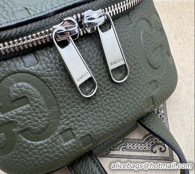 Best Price Gucci Mens Jumbo GG Leather Crossbody Bag 766937 Green 2024