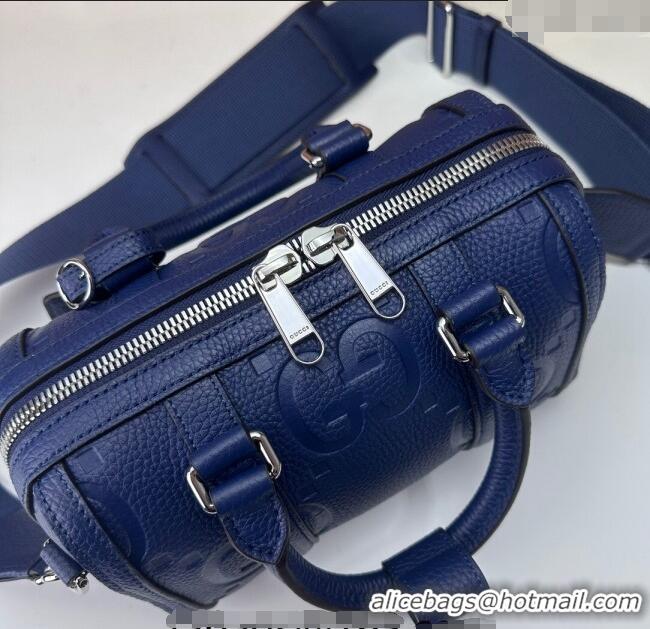 Good Taste Gucci Jumbo GG Embossed Leather Mini Duffle bag 725292 Blue 2024