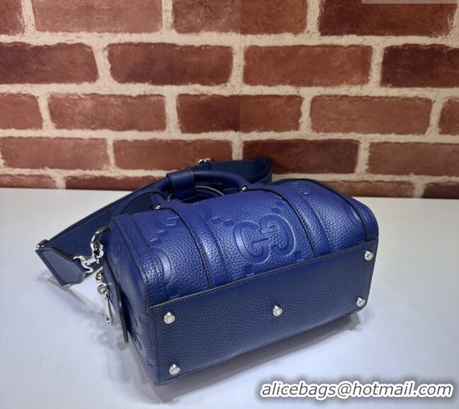Good Taste Gucci Jumbo GG Embossed Leather Mini Duffle bag 725292 Blue 2024