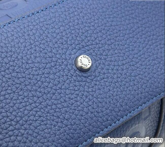 Good Taste Gucci Jumbo GG Embossed Leather Mini Duffle bag 725292 Blue 2024