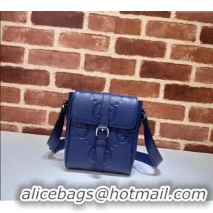 Hot Style Gucci Mens Jumbo GG Leather Small Messenger Bag 760235 Blue 2024
