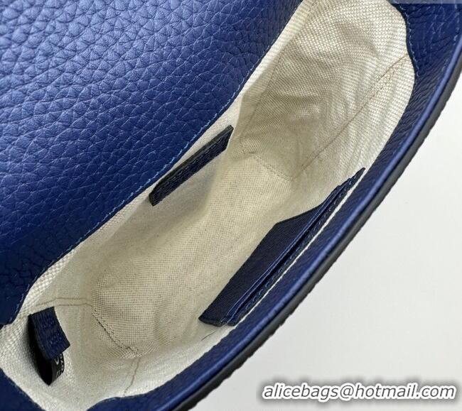 Hot Style Gucci Mens Jumbo GG Leather Small Messenger Bag 760235 Blue 2024