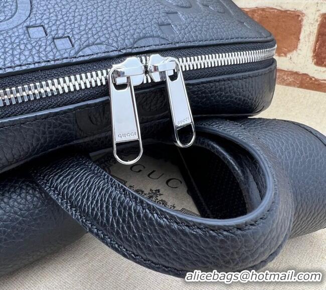 Buy Discount Gucci Mens Large Jumbo GG Leather Backpacks Bag ‎766932 Black 2024