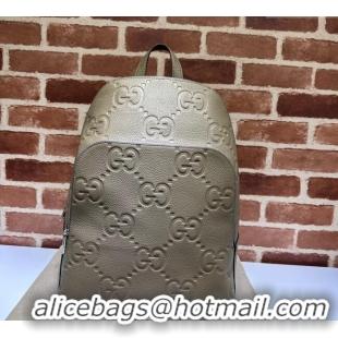 Best Product Gucci Mens Large Jumbo GG Leather Backpacks Bag ‎766932 Grey 2024
