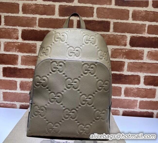 Best Product Gucci Mens Large Jumbo GG Leather Backpacks Bag ‎766932 Grey 2024