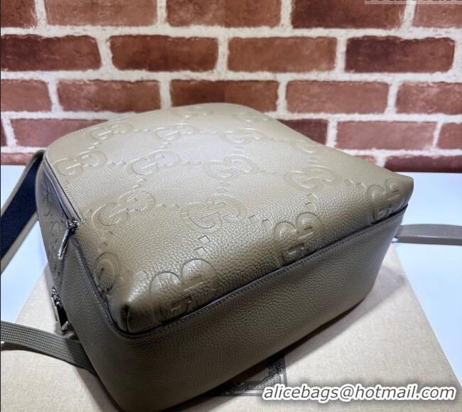 Best Product Gucci Mens Large Jumbo GG Leather Backpacks Bag ‎766932 Grey 2024
