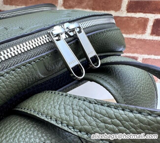 Most Popular Gucci Mens Large Jumbo GG Leather Backpacks Bag ‎766932 Green 2024