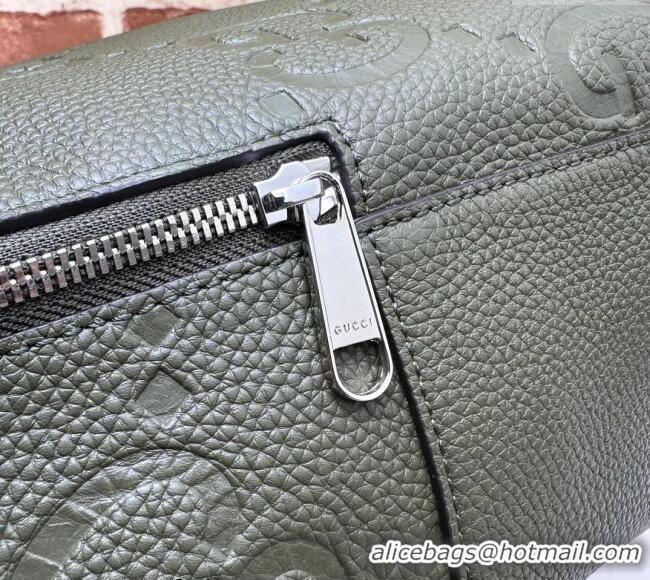 Most Popular Gucci Mens Large Jumbo GG Leather Backpacks Bag ‎766932 Green 2024