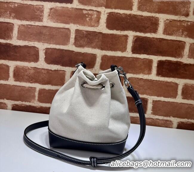 Inexpensive Gucci Canvas Mini Bucket bag with GUCCI Print 777166 Beige/Blue 2024